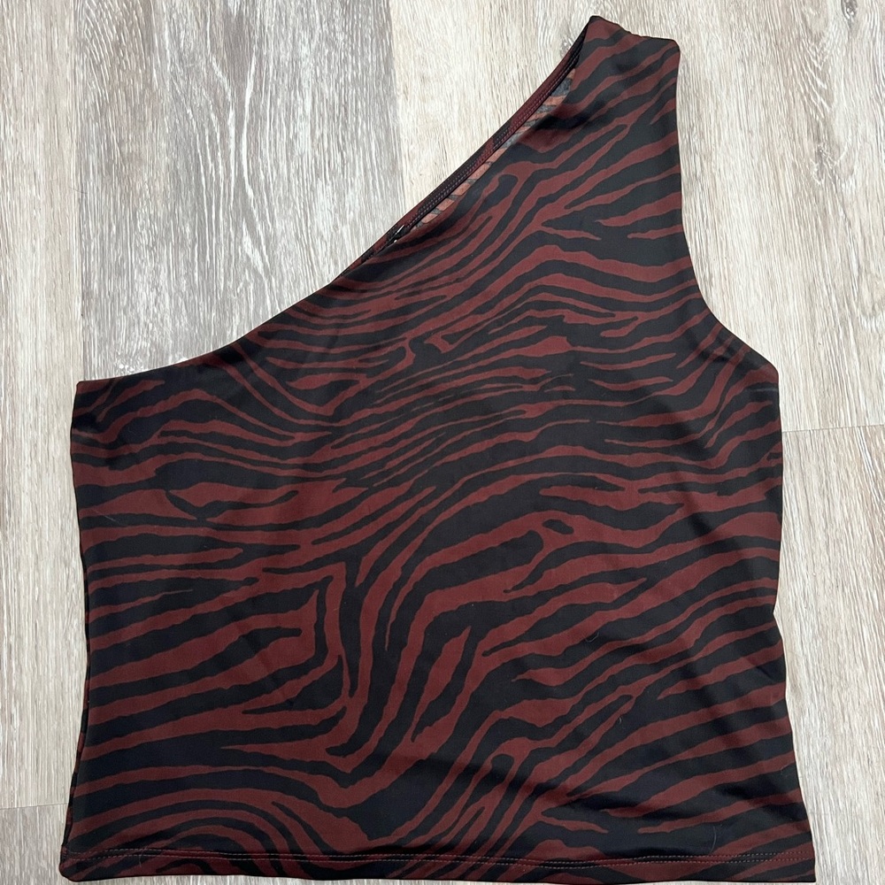 Zebra One Shoulder Tank Top